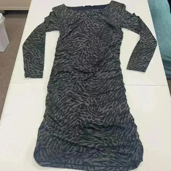 DKNYC animal print black and gray dress with tethered sides quality casual - Picture 1 of 7